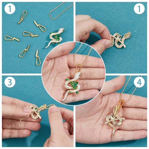 Image of SUPERFINDINGS 10Pcs Vertical Pin to Pendant Brooch Pendant Converters Golden Alloy Brooch Pin to Necklace Keychain Converters Tube Design with Bail Convert for Necklace Keychain Hair Rope