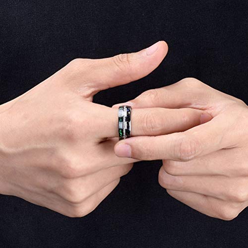 Image of THREE KEYS JEWELRY Tungsten Wedding Band Meteorite Inlay for Men Women