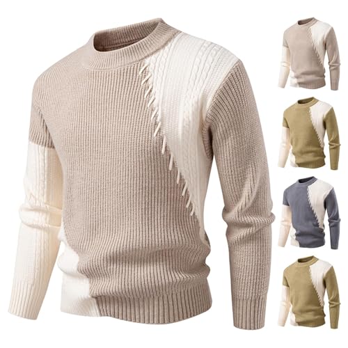Cambkatl Men's Color Block Pullover Crewneck Sweaters - 2025 Fall Winter Warm Casual Long Sleeve Knitted Cozy Sweater Tops2