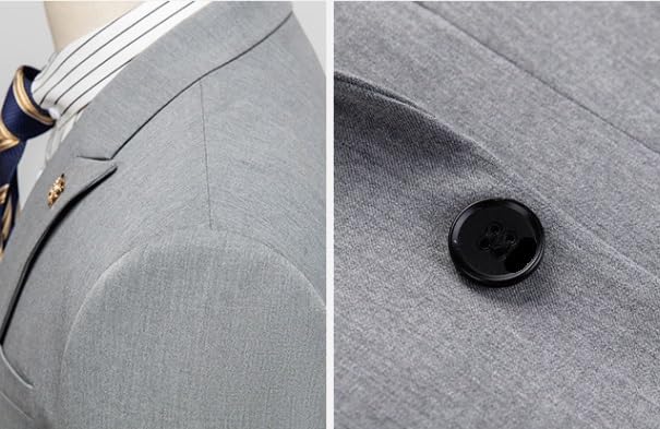 Classic 3-Piece Men’s Suit Tuxedo Set with, Vest and Pants Formal Business Wedding or Prom Occasion Wear2