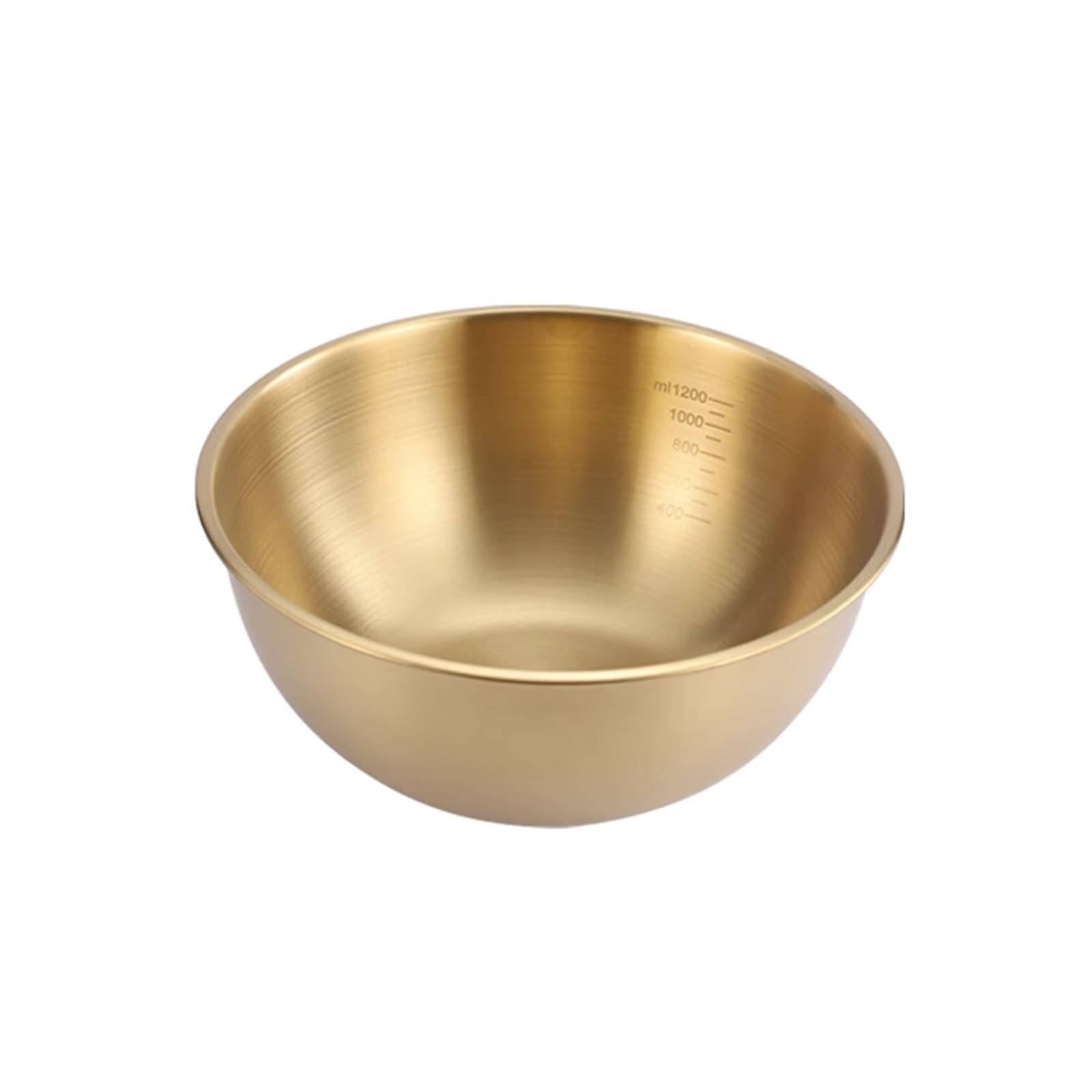 IROEJT Salad Bowls Stainless Steel Cold Noodle Bowl With High Appearance And Graduated Household Fruit Salad Bowl Mixed Rice Bowl Gold Silver Tableware Bowl Kitchen Soup Bowls，Gold 17cm