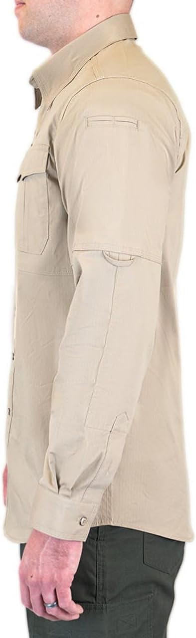 LA Police Gear Men's Long Sleeve Battle Rattle Stretch Field Shirt, Tactical Button Up Ripstop Uniform Shirt for Men - Image 9