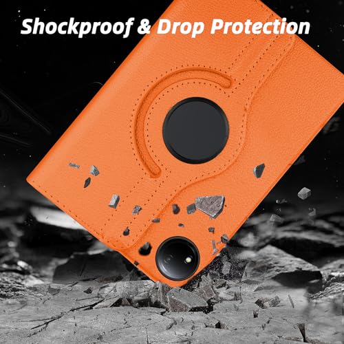 Image of TGK 360 Rotatable Smart Flip Case Cover for Redmi Pad SE 8.7 inch Tablet (Orange)
