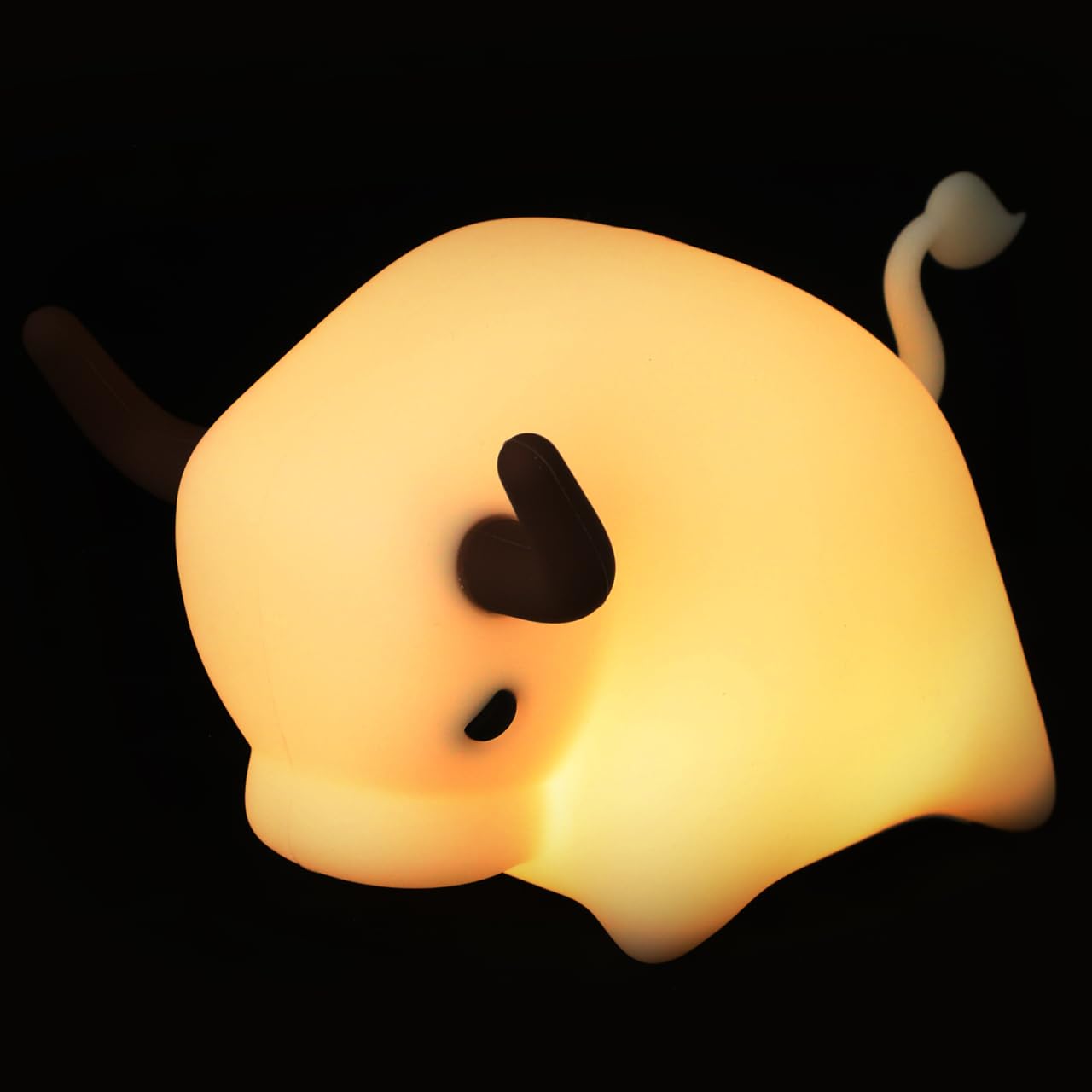 Housoutil Cow Night Lamp Soft Silicone LED Light Rechargeable Cute Animal Night Light with USB Cable for Girls Boys Nursery Room Bedroom Decor
