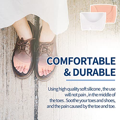 Image of 2 Pairs Gel Toe Caps Protectors Silicone Toe Sleeves Metatarsal Pads Ball of Foot Cushion Soft Forefoot Cushioning for Men Women Toe Sleeves Guards for Pain Relief