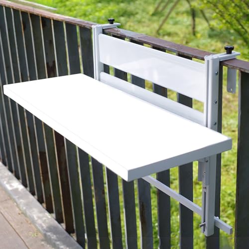Table de balcon pliante réglable alu terrasse patio jardin - 2