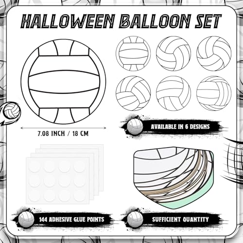 Image of TaoBary 24 Pcs 7.09in Volleyball Cutouts for Classroom Bulletin Board, Back to School Wall Decor, Paper Sports Decorations Set with Glue Points for School Classroom Learning Display DIY Wall Banner