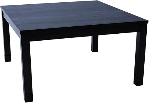 BJDesign Kotatsu - طاولة يابانية ساخنة - أثاث خشبي من Chabudai مع سخان كهربائي 120 فولت - طعام منخفض الطبقة ومكتب عمل مع مقبض تحكم في درجة الحرارة 29x29in ، أسود