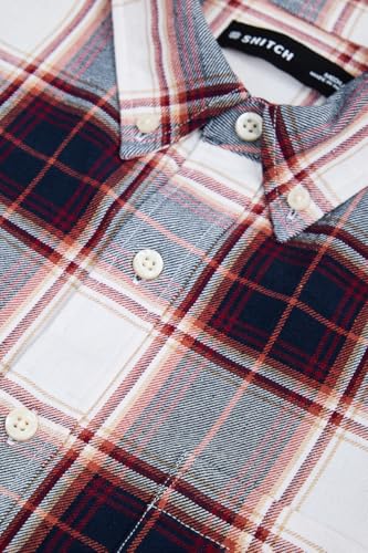 Image of SNITCH Men Casual Shirt | Regular Fit Full Sleeve Button-Down Collar Buffalo Check Pattern | Premium Cotton Blend & Breathable Fabric Outings