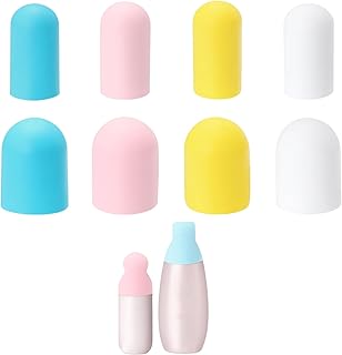 RJDJDLXM 8Pcs Silicone Bottle Covers Medium & Large Size Toiletry Sleeves Travel Essentials for Lotion Shampoo Containers,...