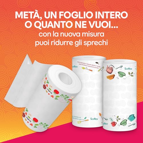 Scottex Quanto Basta, Carta Cucina, Opzione Mezzo Strappo, Con Carta certificata FSC, Confezione da 6 Maxi Rotoli - Immagine 3