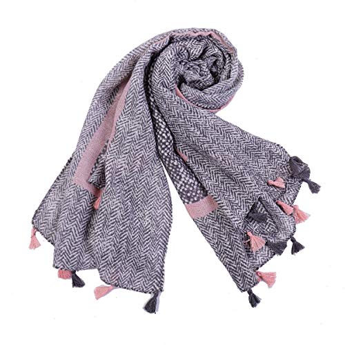 Écharpe courte coton et lin à pois style tout-match pour sorties urbaines