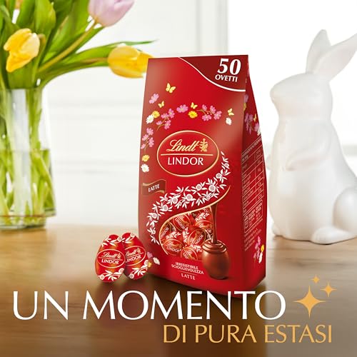 Lindt Bag Ovetti Lindor Latte Pasqua, Ovetti Di Cioccolato Latte, In Sacchetto Maxi 445G - 4