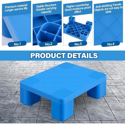 Waterproof Plastic Pallet for Basement Storage – Lightweight & Durable Cargo Display Pad for Oil Drums, Cartons & Supermarket Use (40x40cm/16x16in