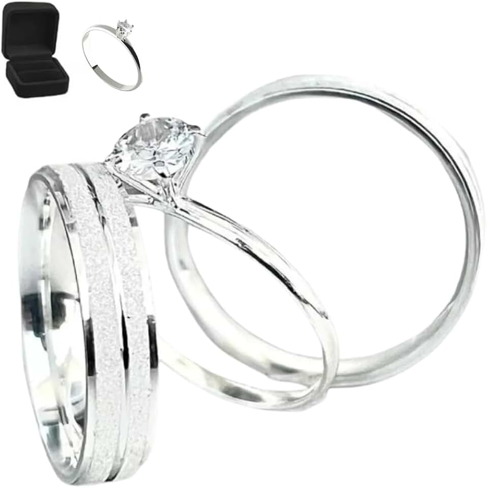 Par De Aliança Com Solitário Namoro Compromisso Elegant (4mm) + Caixa de Veludo + Mimo Surpresa