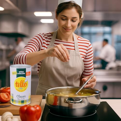 Tellofix Classic Klare Brühe 3x 900g – Gemüse Brühe ohne Geschmacksverstärker - Vegan, glutenfrei, ohne Hefeextrakt – Gemüsebrühe & Universal-Würzmittel zum Verfeinern