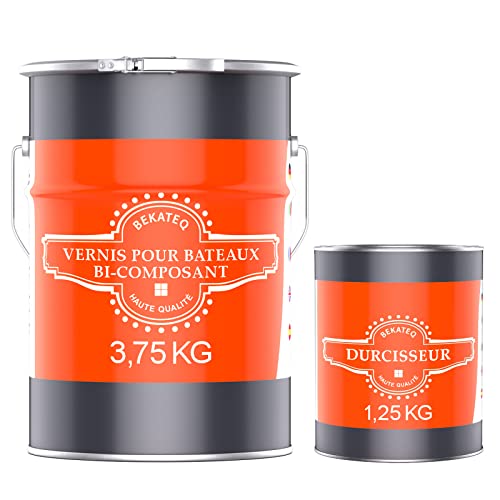 BEKATEQ LS-170 Vernis pour bateau, brillant 5kg RAL9010 Blanc pur I Peinture plastique bi-composant pour bateau en fibre de verre, bateau en plastique I Vernis marin à base de polyuréthane
