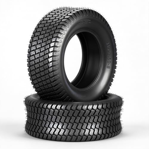 MOTOOS 18x9.50-8 Lawn Mower Tires 4 Ply Tubeless Set of 2