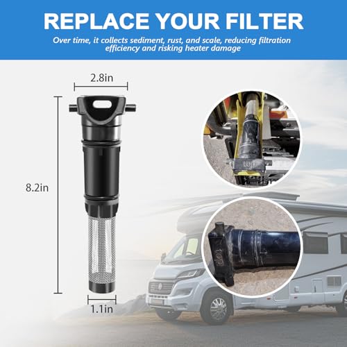 Image of Replacement Filter Compatible with Truma AquaGo,Superior Filtration System Reduces Scale & Sediment with Stainless Steel Mesh, Leak-Proof Seal Ring for RV Hot Water Heater (This Link is Not a Set)