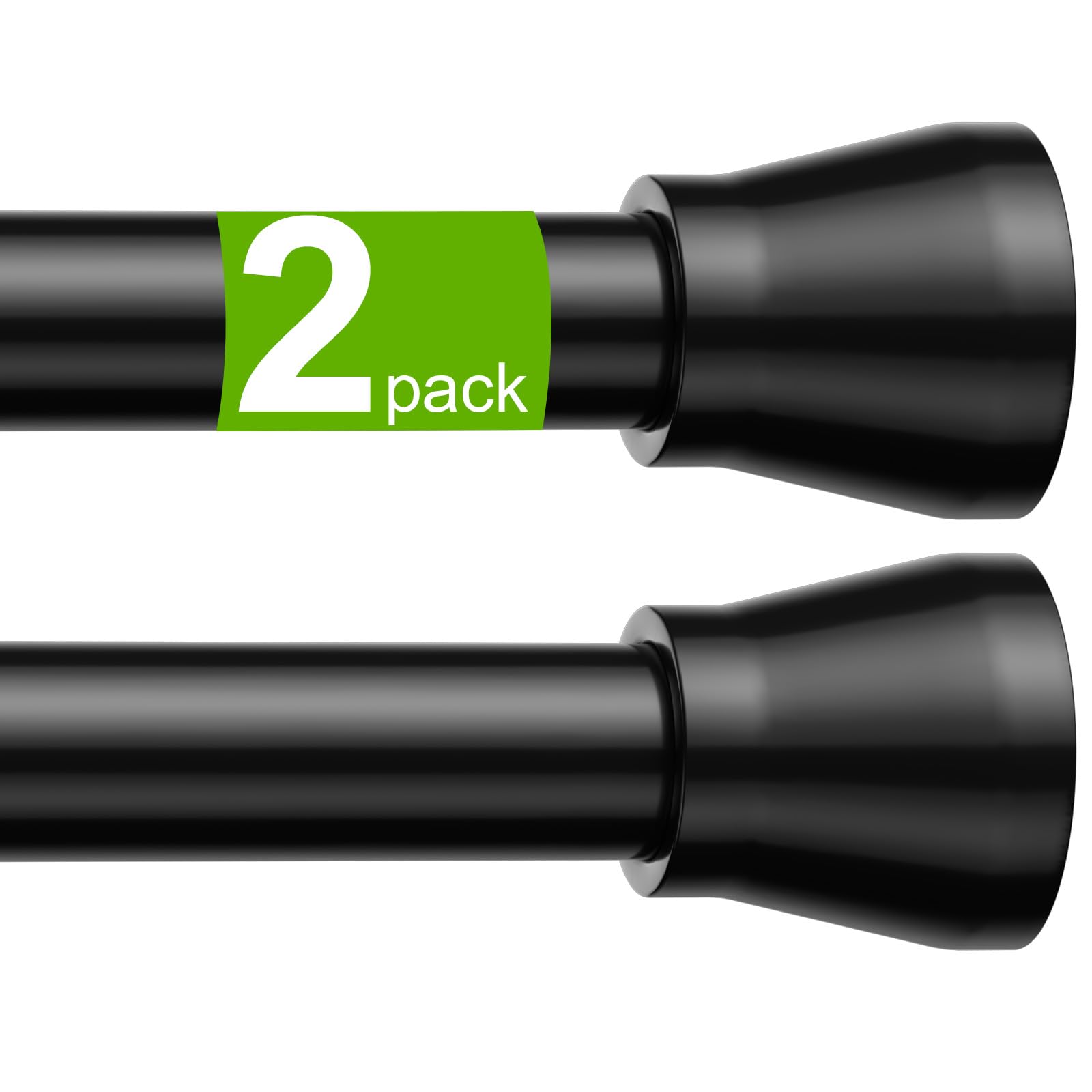 HAOYUNTE 2PCS black tension curtain rods 31-63 inch,shower curtain rod
