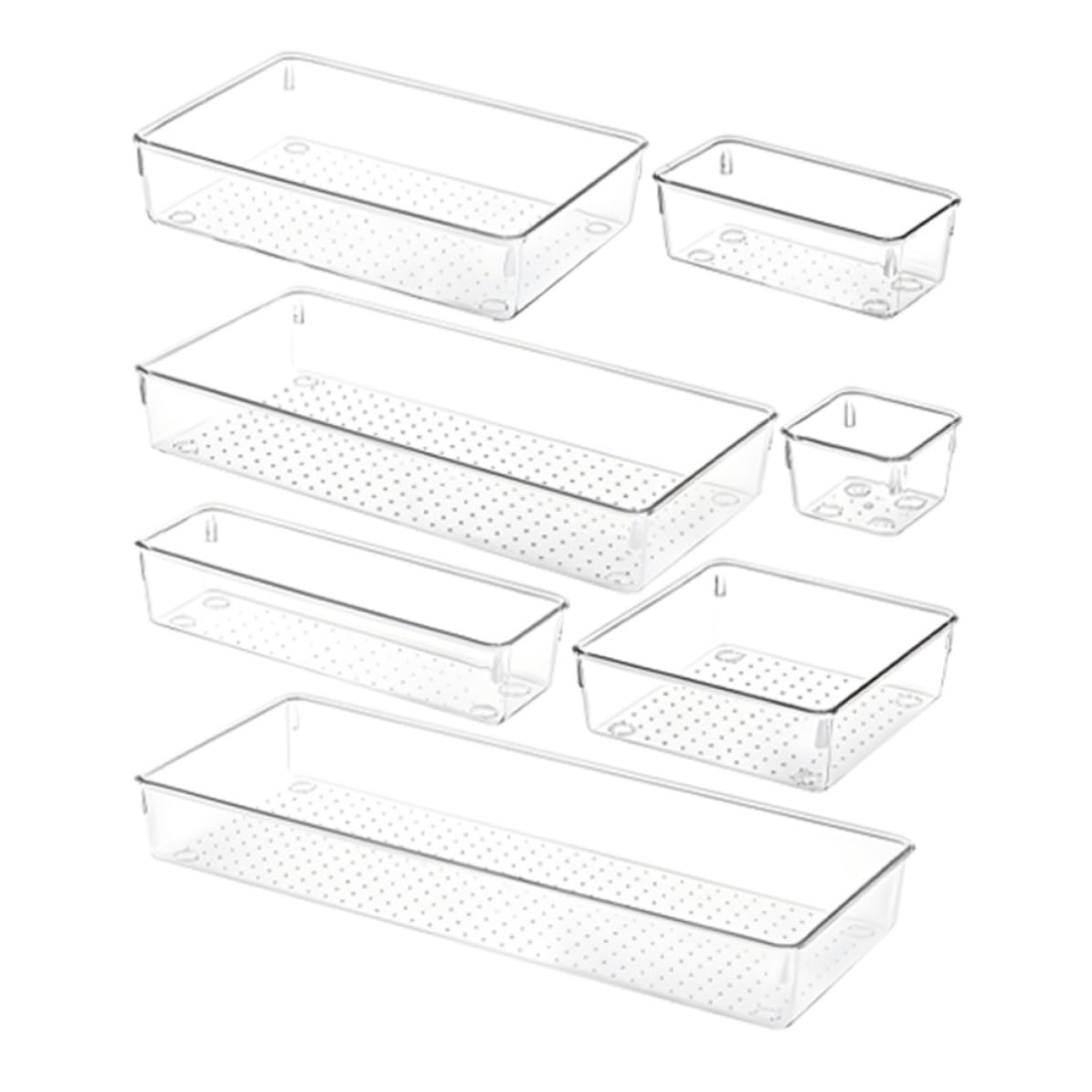 Organizador de Cajones de Maquillaje Set 7 Piezas Pet, Transparente