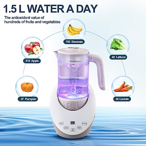 Hydrogen Water Generator 50 oz Hydrogen Water Pitcher with SPE/PEM Technology, PH Balanced Electrolytic Jug, Calcium Sulfite Filtered Hydrogen Water Bottle Gifts - Image 4