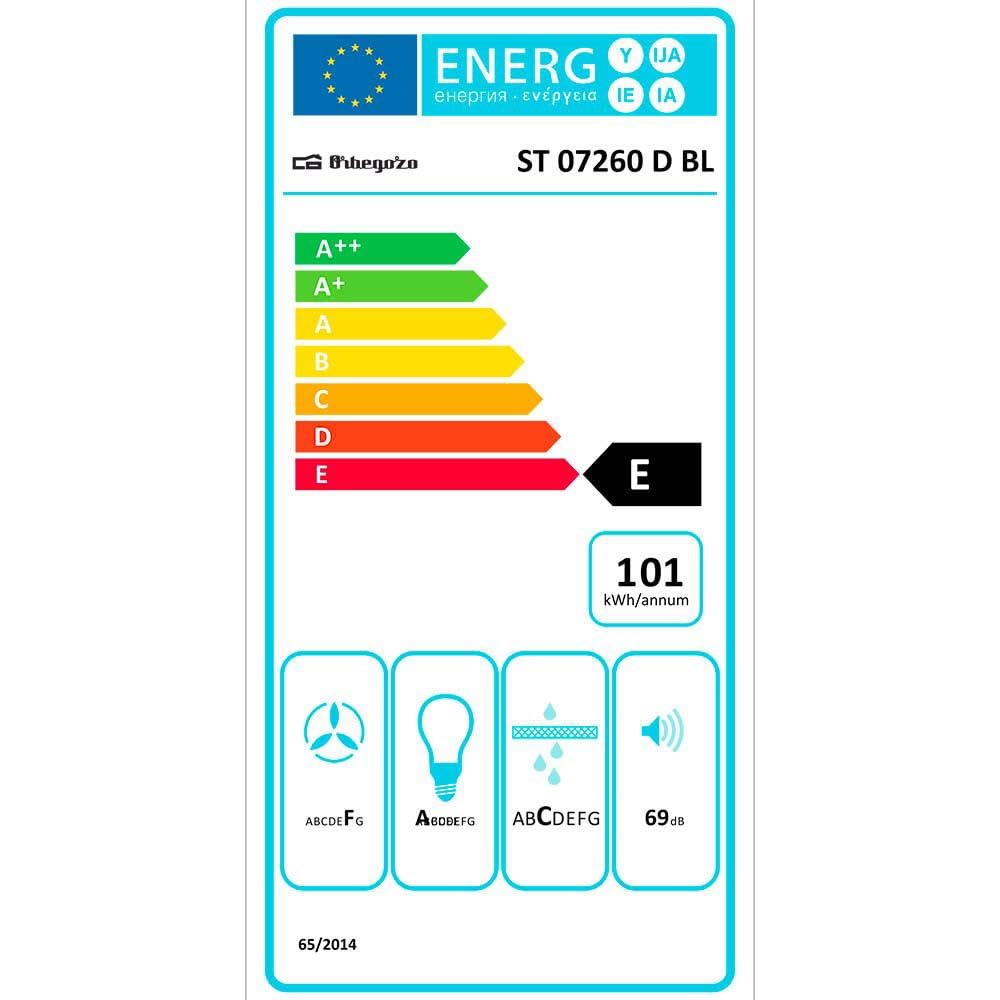 Orbegozo ST 07260 D BL - Campana extractora standard 60 cm, 2 motores de 60 W, 3 niveles de potencia, 2 filtros de aluminio desmontables, extracción 347,4 m3/h, iluminación LED
