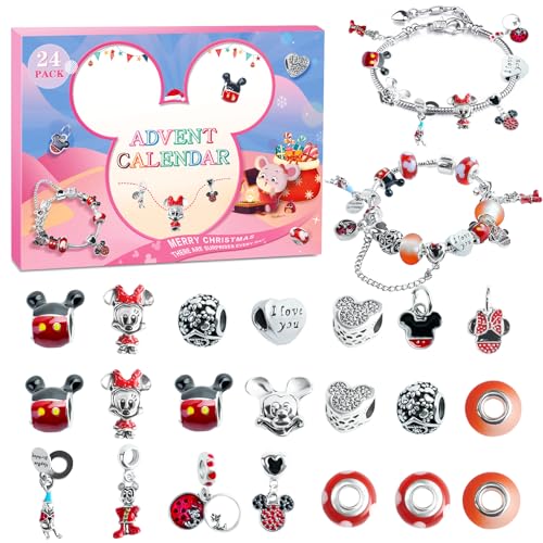 Christmas Advent Calendar 2026 for Girls Christmas 24 Days Countdown Calendar with DIY Bracelet Necklace Cute Charm Xmas Holiday Ornament Gift