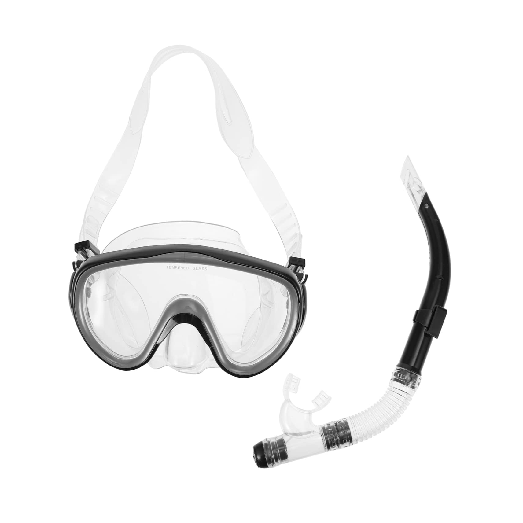 Toddmomy Dry Snorkeling Mask Set Snorkeling Goggles Tube Anti-Fog Flat Lens Comfortable Silicone Skirt for Adults Random