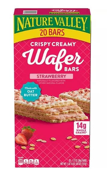 Crispy Wafer Bars with Strawberry Cream, 20 Count, Nature Valley