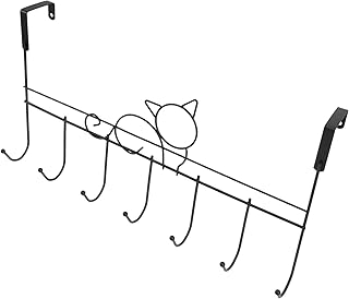 2pcs Over Door Towel Rack Over Door Towel Hook Wall Mounted Towel Holder Towel Clothes Hook up Over The Door Towel Rack Door Hanger Hook Towel Rack for Door Carbon Steel (Black 41.