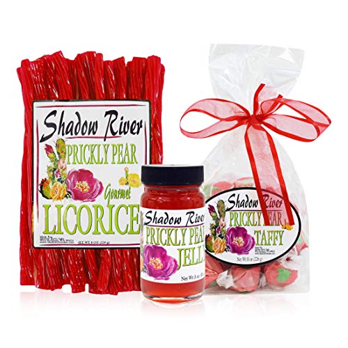 Shadow River Gourmet Prickly Pear Cactus Candy Sampler Set with Licorice, Taffy, and Jelly