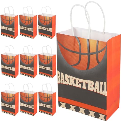 TEMPNAP Bolsas Deportivas de Baloncesto de Papel Asas, 20 Unidades de 21 X 15 CM Ideales para Fiestas Infantiles y Regalos de Equipo