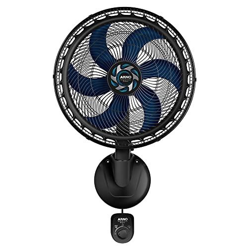 Ventilador de Parede Arno Xtreme Force Breeze 50cm VB51, 126W, 6 Pás, 3 Velocidades, Modo Sono Tranquilo, Oscilação 80º, 220V