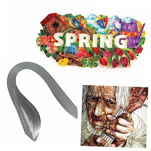 TOPPERFUN DIY Quilling Strips Set 120pcs Paper Strip Set for Handmade Craft Grey
