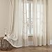 Cream Curtains 96 Inches Long Boho Curtains 2 Panels for Living Room Dining Room Grommet Semi Sheer Neutral Flax Linen Window Drapes Sliding Glass Door Floor High Ceiling, 52x96 Inch Length, Taupe