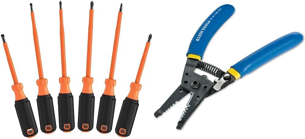 Klein Tools Insulated Screwdriver Set and Wire Stripper/Cutter Tool Bundle