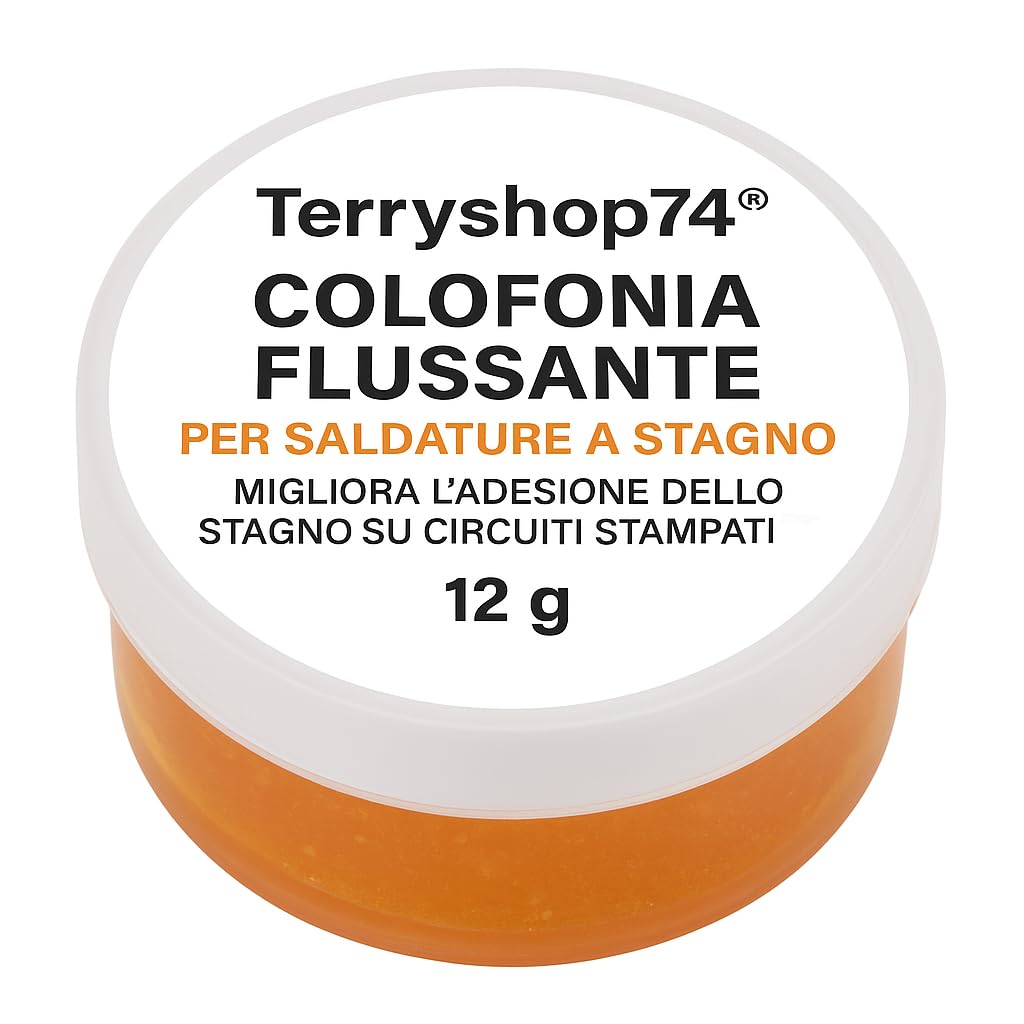 Terryshop74 Kalafonia do lutowania cyny - 12 g - Poprawia przyczepność cyny do miedzi i obwodów drukowanych – stały płyn do elektroniki