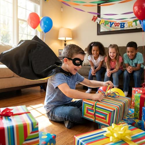 Image of Superhero Capes for Kids Halloween Costumes and Dress up - Superhero Toys Capes 4-10 Year for boys birthday party Gifts