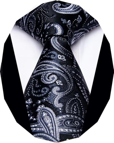Image of YourTies Paisley Men's Necktie Woven Silk Floral Ties for Men Designer Formal Business Party Wedding