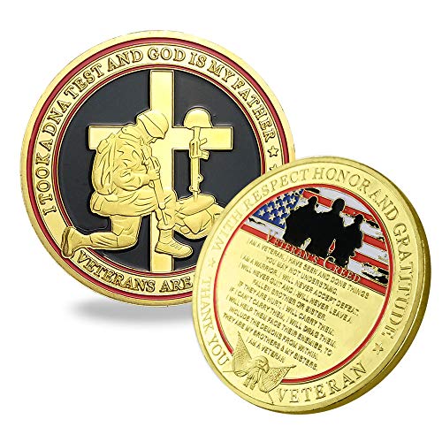 Indeep US Veterans Creed Challenge Coin Military Coin Gift Thank You for Your Service