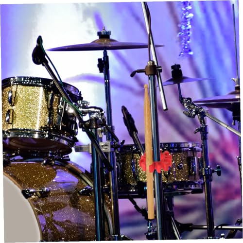 ibasenice 5pcs Drum Stick Holder Clip Silicone Clamp Útil para Bateristas miniatura 5