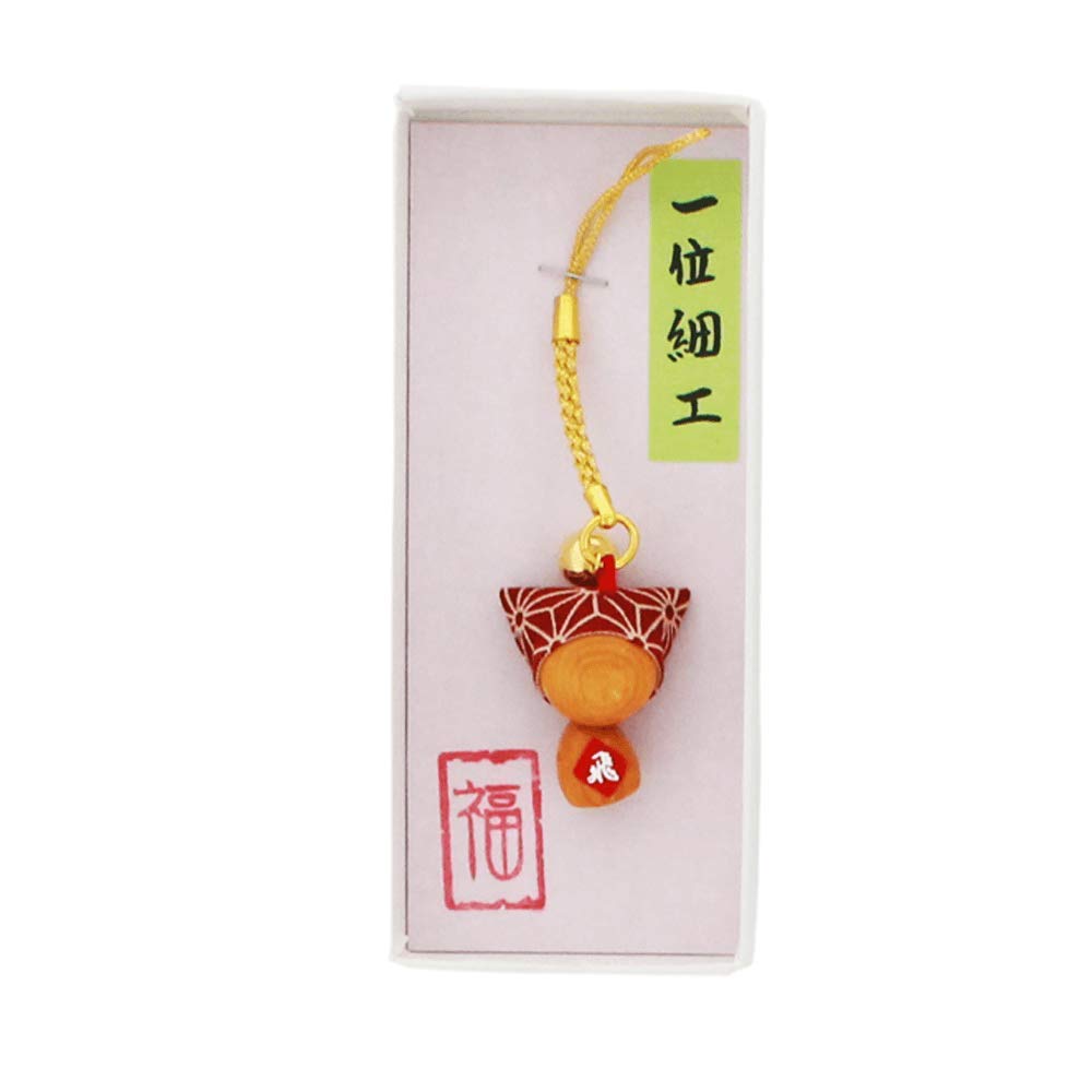 Amazon.co.jp: 1:さるぼぼ（赤）飛騨一位細工 根付ストラップ