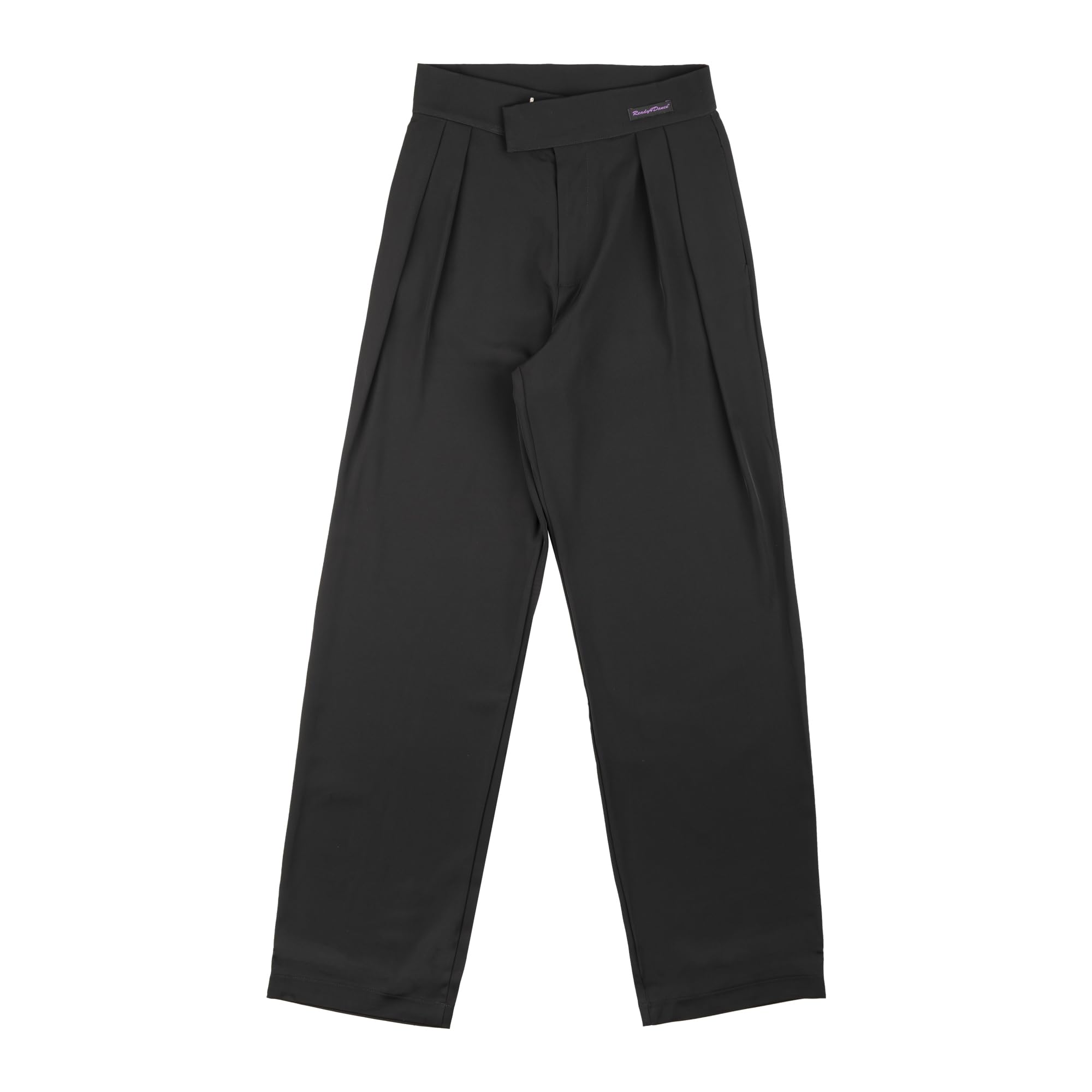 Pantalone Tampico Uomo Latino Americano a Vita Alta, Nero, Ampio Volume con 2 Pieghe, Tasche Laterali, Taglio Slim alla Caviglia,Taglia XS a XL, Retro