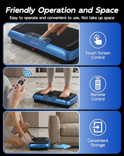 Image of Vibration Plate Exercise Machine, Vibrating Plate for Lymphatic Drainage Weight Loss, Full Body Shake Plate with Resistance Bands, Bluetooth, Vibration Board for Wellness Home Gyms Workout Gifts