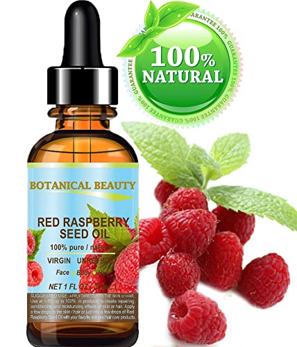 Red Raspberry Seed Oil 100% Pure/Natural/Virgin. Cold Pressed/Undiluted Carrier Oil. For Face, Hair And Body. 1 Fl.oz.- 30 Ml. By Botanical Beauty #TOP1