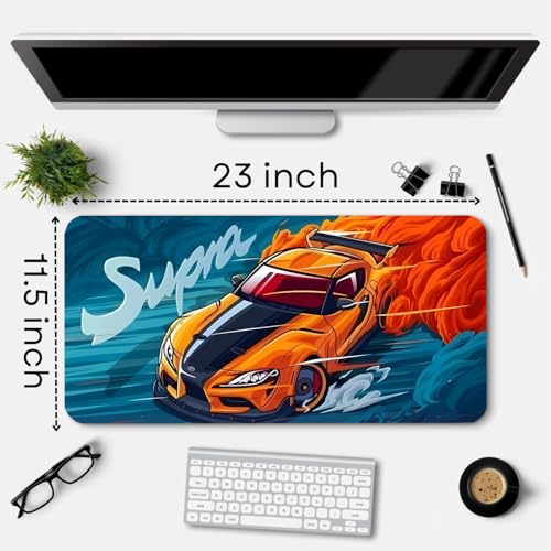 Image of Extended Gaming Mouse Pad for Desk (23x11.5 Inch) - Large Mouse Pad for Office & Home | Non-Slip Rubber Base, Smooth Surface Desk Mat for Laptop, Keyboard & Mouse (Sports Car Edition) (Print 7)