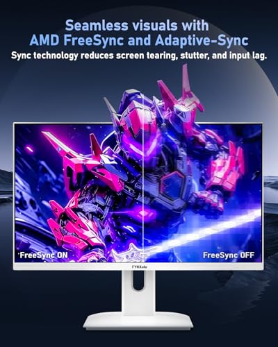 Monitor da Gaming Bianco 27 pollici 1080P 180Hz FHD (1920X1080) IPS 1ms MPRT 16:9 Monitor PC con supporto 144Hz/165Hz/180Hz, AMD FreeSync Premium, DisplayPort HDMI, Staffa VESA - Monitor - Immagine 5