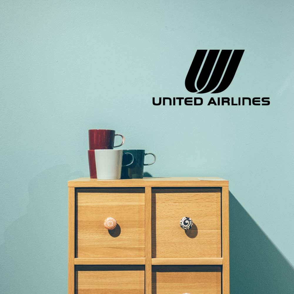 Gadgets Wrap Wall Decals 29CM Wall Stickers Black Color - (United Airlines Logo)