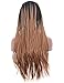 BLUPLE Ombre 30# Micro Braided 1b Synthetic Lace Front Wigs Fully Hand Tied Heat Resistant Hair Braiding Styles Fiber Hand Braided Wig for Black Women(24 Inch, Micro Braided,T1B/30)